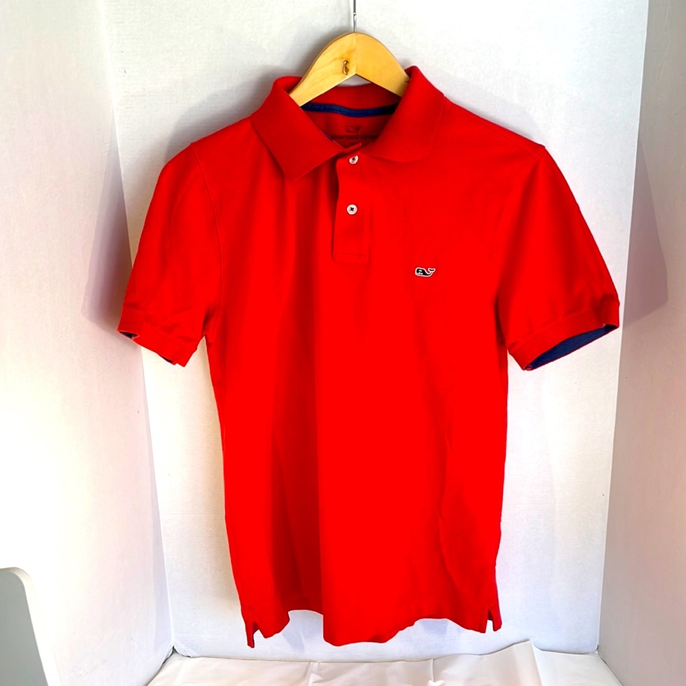 Vineyard Vines Slim Fit Small Men’s Coral Red Polo Shirt